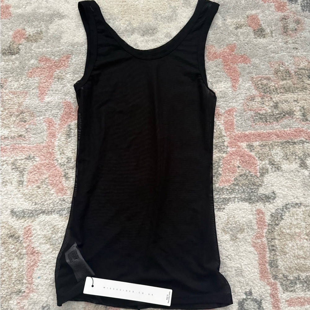 Sheer Black Sleeveless Women's Top